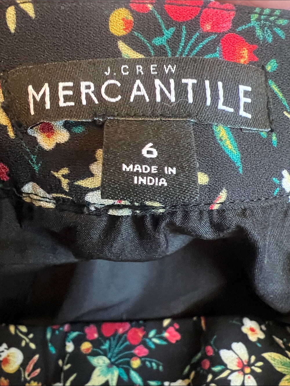 J Crew Mercantile Sz 6 Black Garden, Whimsy Floral Skirt - Multicolor Print - Picture 6 of 11